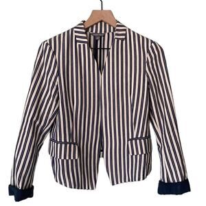 SALE Tinley Road Women's Striped Open Front Blazer Jacket Medium